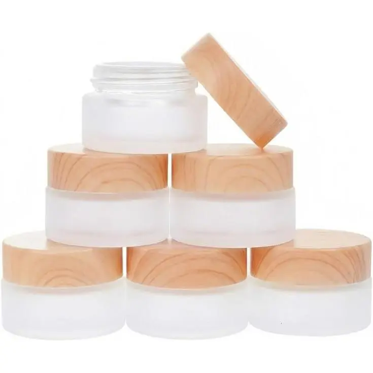 6 count Glass Lotion Cream Container with Lid Refillable Empty Sample  Jar for Makeup Scrub Cream Toiletries  Travel (5ml)