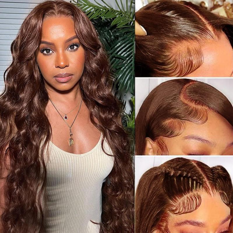 Bling Hair 13x6 13x4 Hd Pre Plucked Lace Chocolate Brown Color Wig Human Hair 34 Inch Lace Front Wigs Human Hair Pre Plucked With Baby hair Colored Hd Lace Frontal Wigs For Black Women TikTokShopHolidayHaul