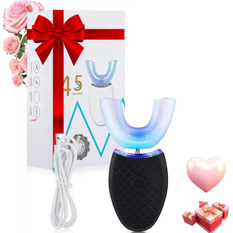Ultrasonic Electric, 1 Box 360 Degree Oral Cleaning Toothbrush with Replacement Brush Head, Waterproof Power Toothbrush for Adults