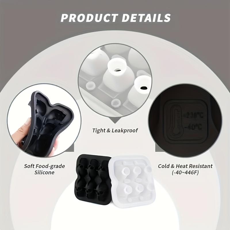 Skull Ice Cube Mold, Ice Molds, BPA-Free Silicone Tray for Soft Drinks Coffee Soda, Halloween Christmas Party Decor Kitchen Dining Accessories