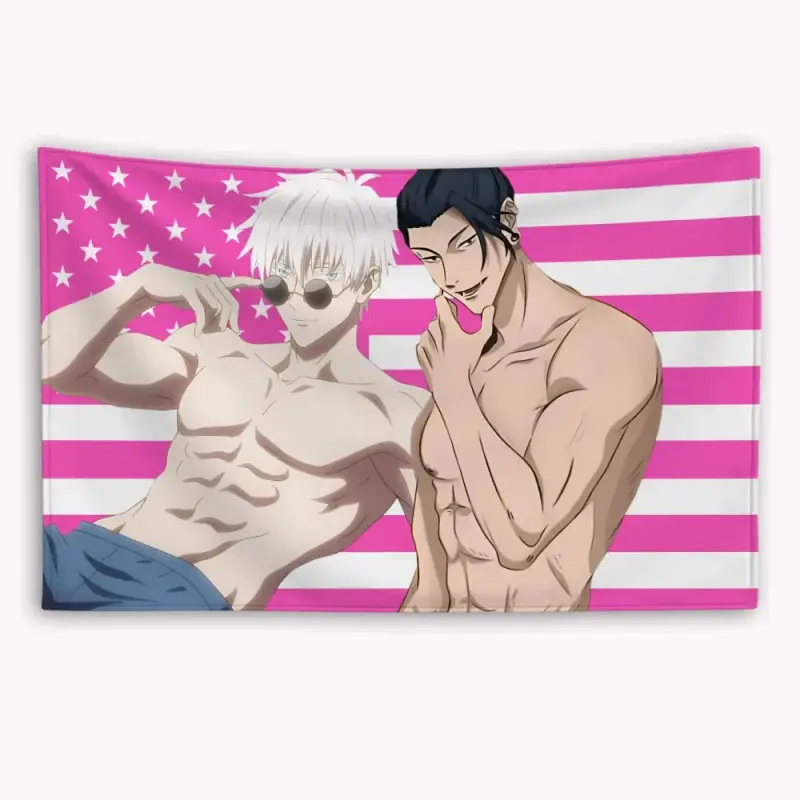 Anime Jujutsu Kaisen American Flag Gojo Satoru Geto Suguru Banner Itadori Yuji Tapestry Wall Hanging Flaga Garage Flags Outdoor Decor Custom