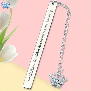 Stainless Steel Bible Bookmark with Psalm 46:5 Scripture, Elegant Christian Inspirational Bookmark for Men & Women, Faith-Based Religious Gift for Study, Worship, Baptism, Church & Holiday Occasions, Durable Slim Metal Page Marker