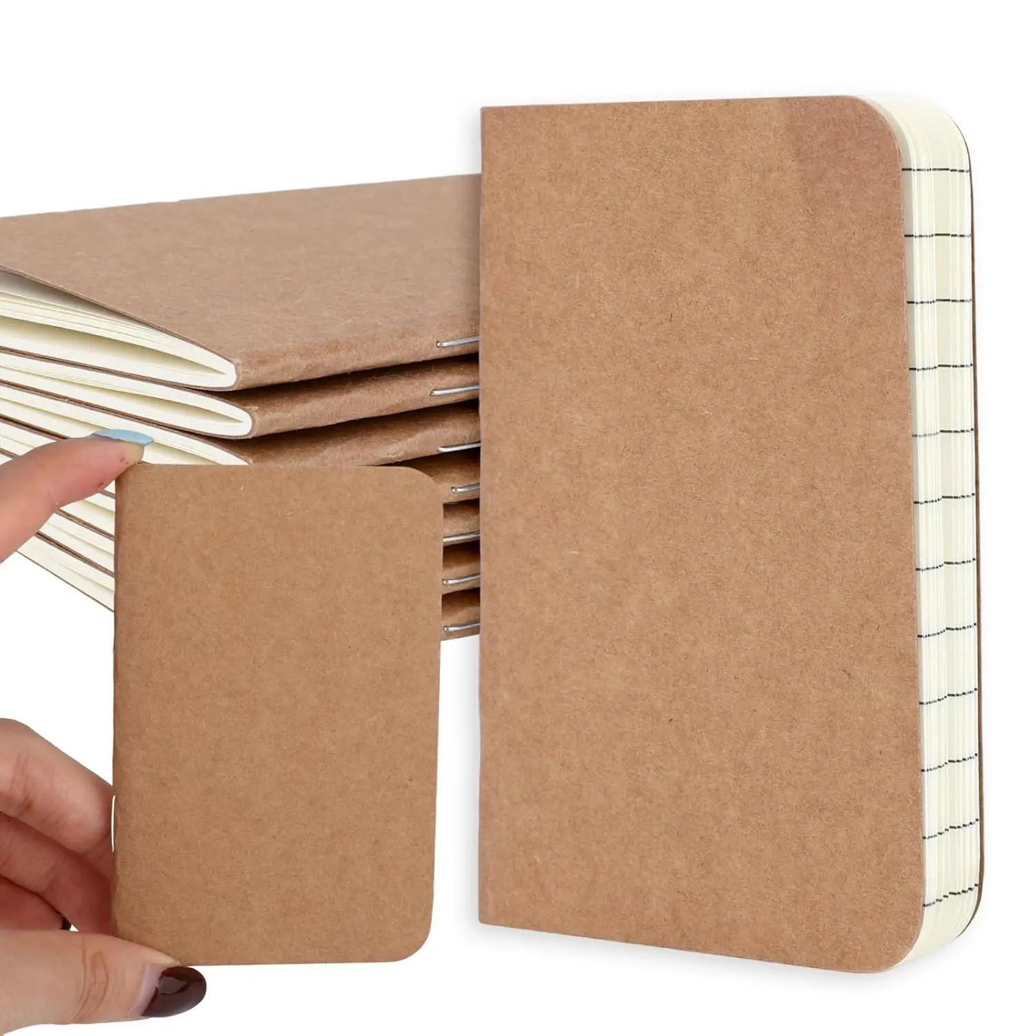 15 Pack Mini Composition Notebooks 2.5" x 4" Pocket Notebook Bulk Thick Lined Paper Pocket Journal for Men Women Cardstock Cover Small Notebook for Traveler Worker(Brown)