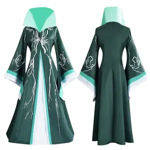 Madame Cosplay Costume Morrible Green Dress Women 2025 Witch Wicked Roleplay Clothing Outfits Halloween Party Fantasy Stage Wear