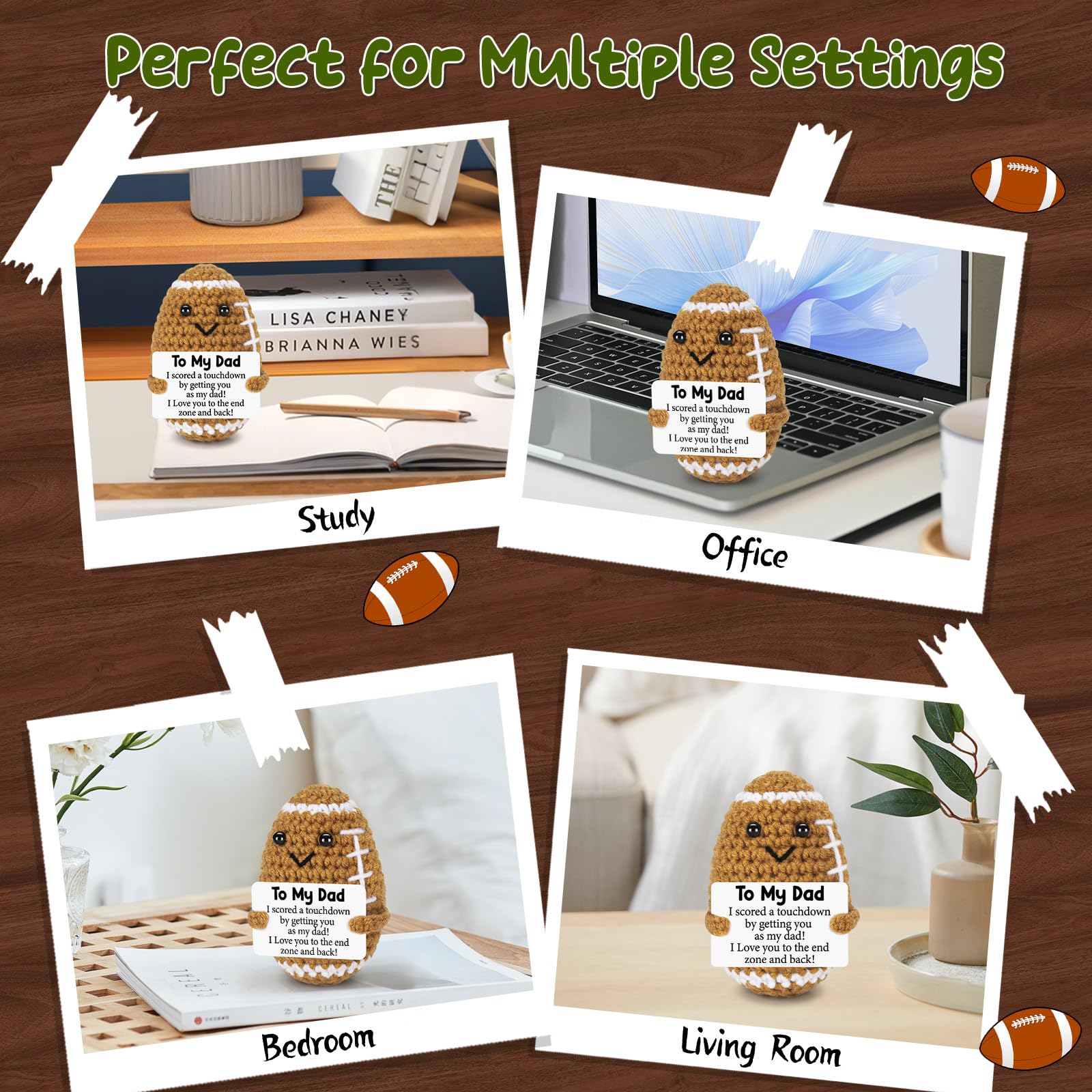 Adorable Mini Handmade Knitted Rugby Doll, Soft Plush Emotional Support Companion, Stress Relief Anxiety Relief Toy, Ideal Birthday Gifts For Women, Christmas Holiday Presents, Teacher Appreciation Gifts, Cute Desk Decor Car Ornament Office Decor Gift For