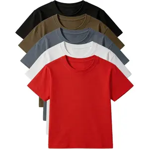 COZYPOIN Boys Tshirts Cotton Shirts for Boy Short Sleeve Crew Neck T-Shirts Kids Basic Tees Clothes Summer Tops 5-14 Y