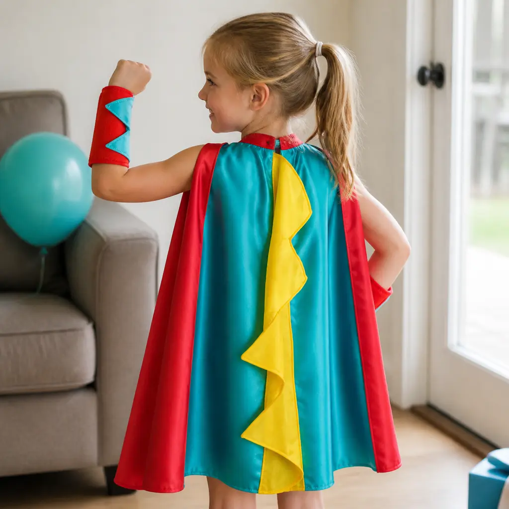 Kids Dinosaur Cape Costume with Colorful Spikes, Sleeveless Cloak for Halloween Party Performance