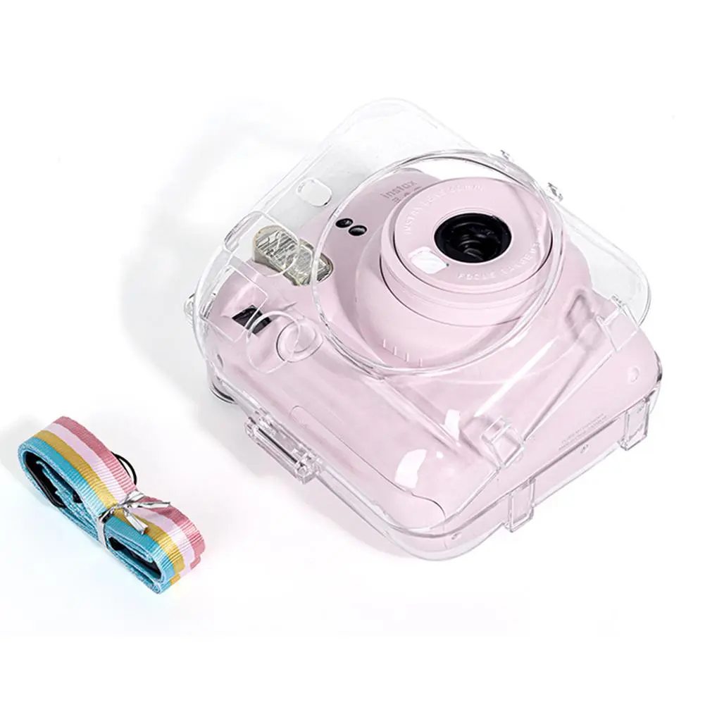 Polycarbonate Crystal Transparent Protective Cover, Mini Camera Shoulder Bag Accessories for Fujifilm Instax Mini 12 Camera