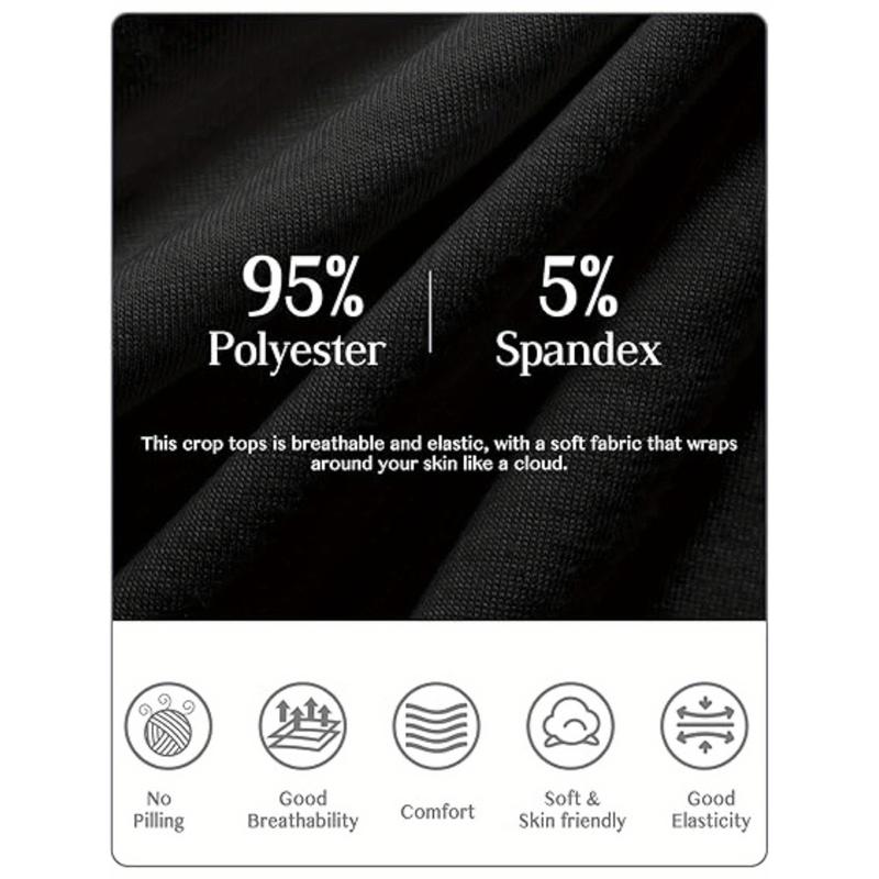 Womens Long Sleeve Crop Top Scoop Neck Sexy Slim Fitted Casual Base Layer Lightweight Soft Workout Shirt Going Out Tops