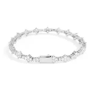 6.5mm Tennis Bracelet for Men & Women, 18K Gold Plated Cubic Zirconia Link Bracelet, Iced Out Luxury Jewelry, Stackable Fashion Accessory for Parties, Travel, Gifts & Everyday Wear
