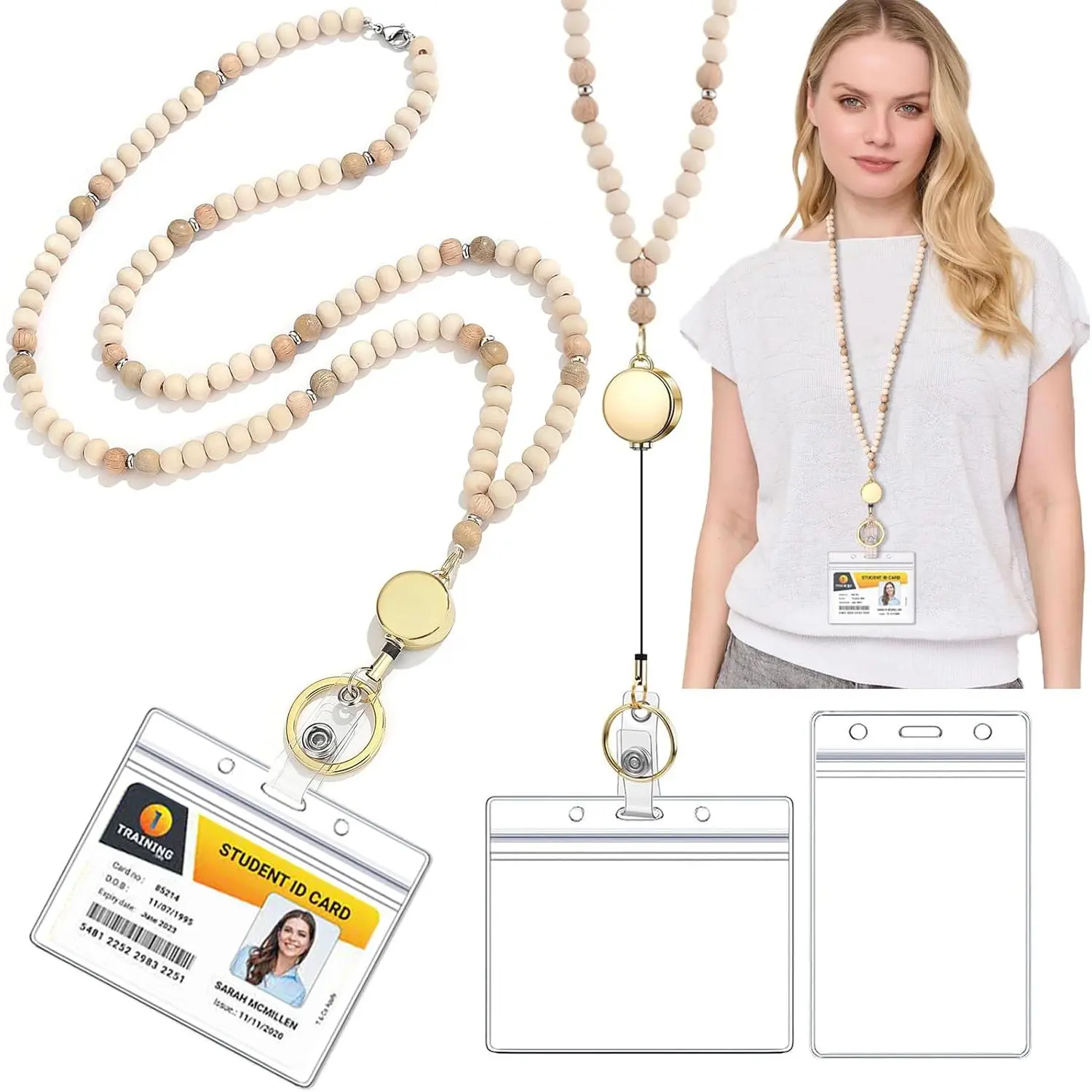 Retractable Lanyard Lanyards for ID Badges and  Cute Teacher Lanyard for Women   Lanyards with ID Holder