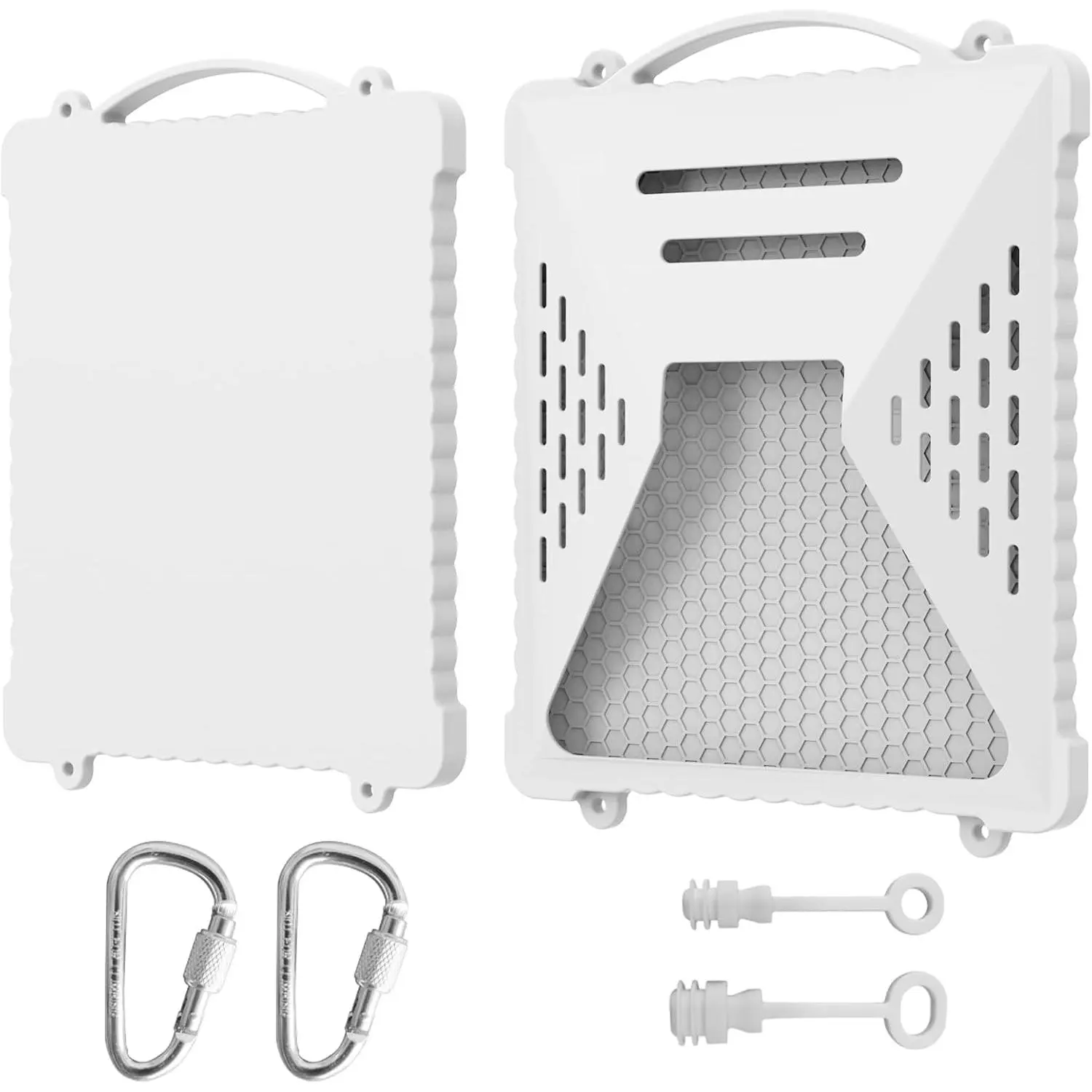 Starlink Mini Protective Cover,Liquid  Case for Starlink Mini Accessories  Dish  & Anti-Scratch Cover with Handle & Hook  for Outdoor Travel RV/Camping/White