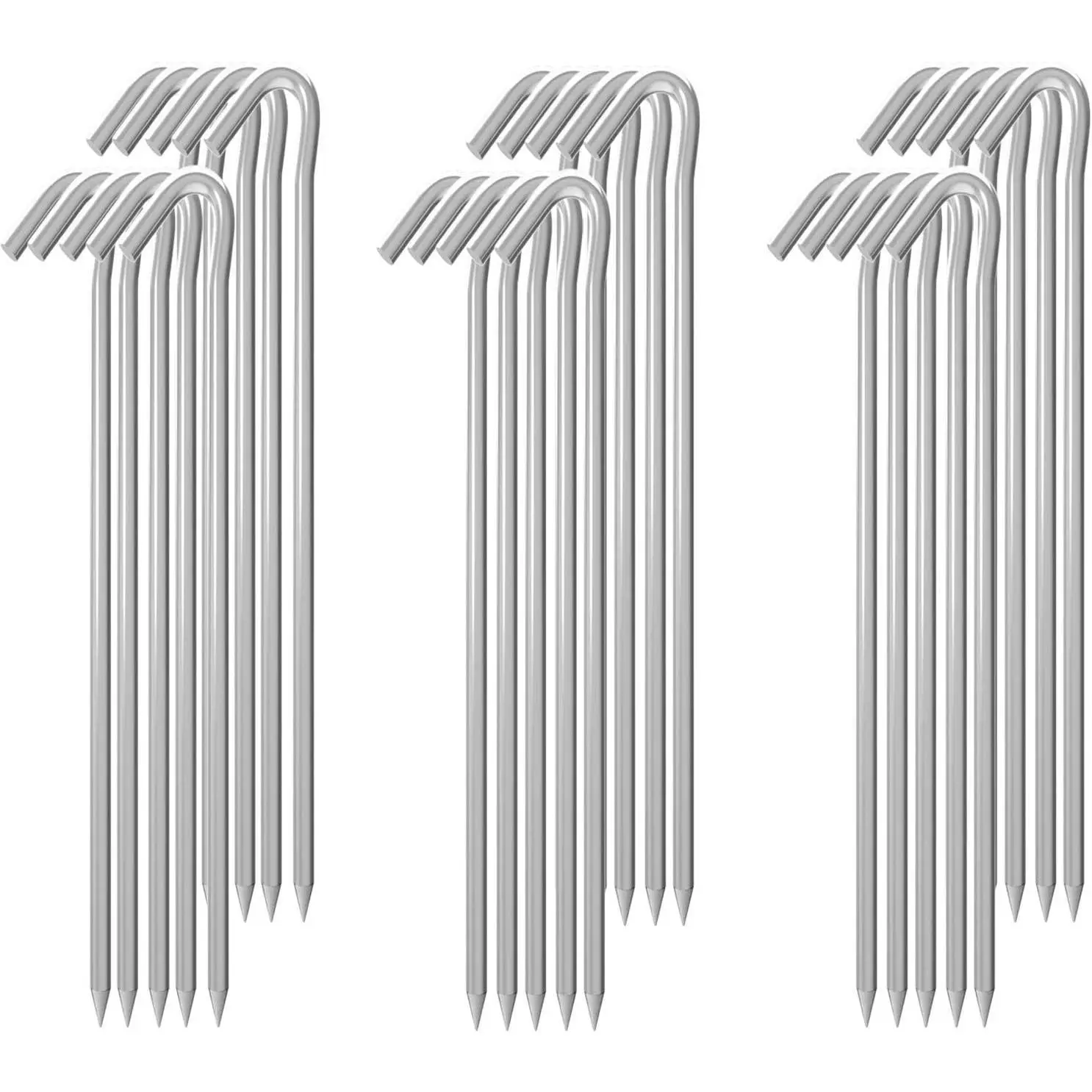 30 Pack 9" Heavy Duty Galvanized Metal Tent Stakes, Durable Camping Tent Pegs Ground Stakes for Inflatables Outdoor Camping Decorations