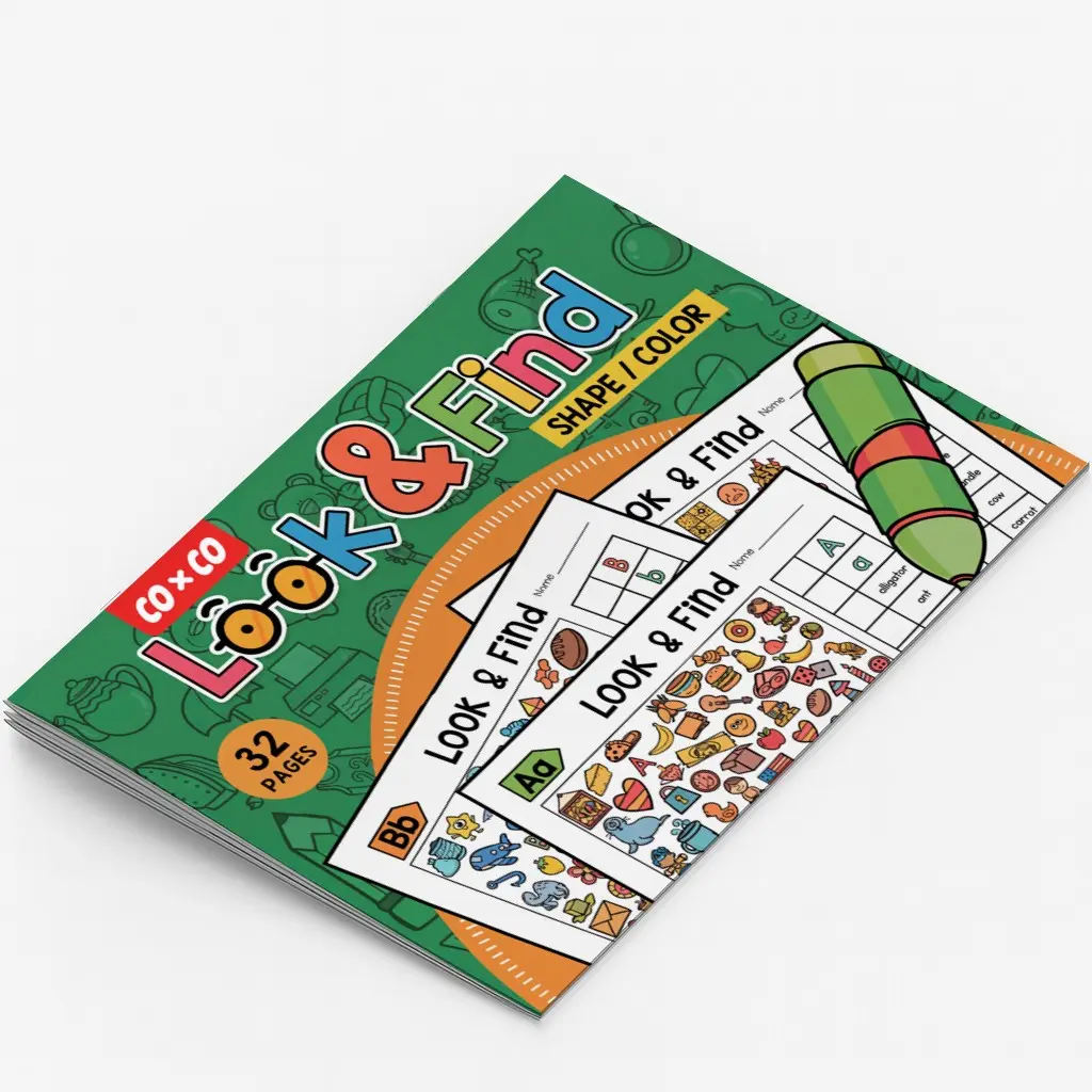 Focus Game Book, Early Education Toy for Preschoolers, Alphabet & Color Recognition, Find & Color Activities, Perfect for Home & Classroom Use