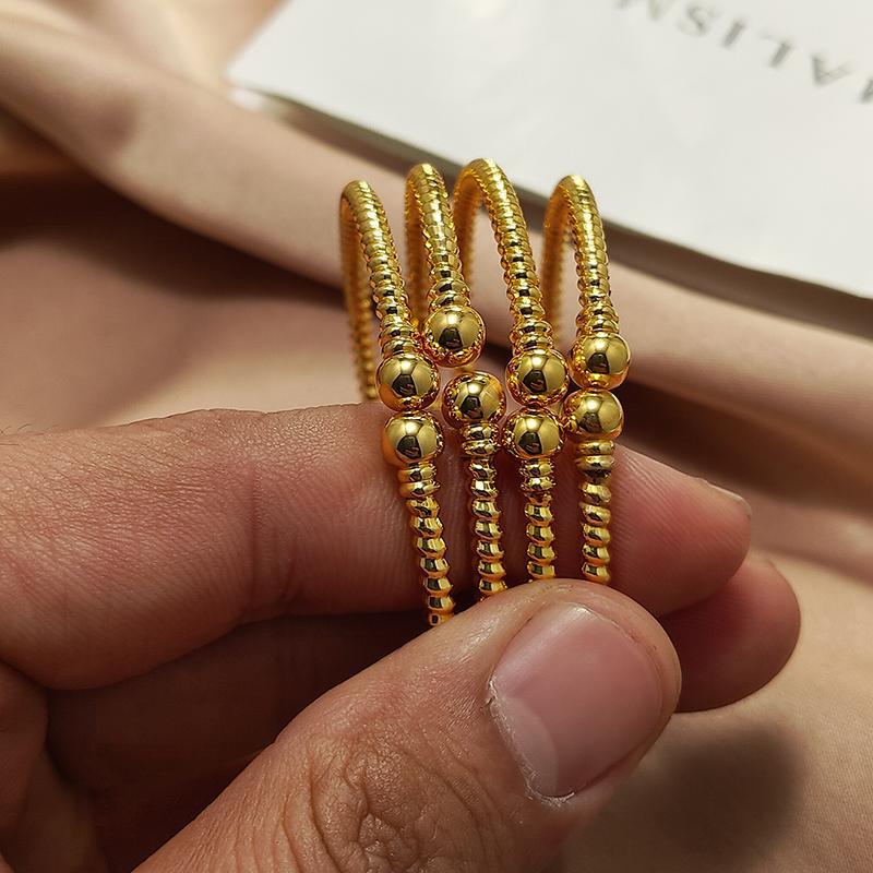 Baby Arabic Indian Jewelry Gold Color Bangles For Kids Copper Baby Bracelets