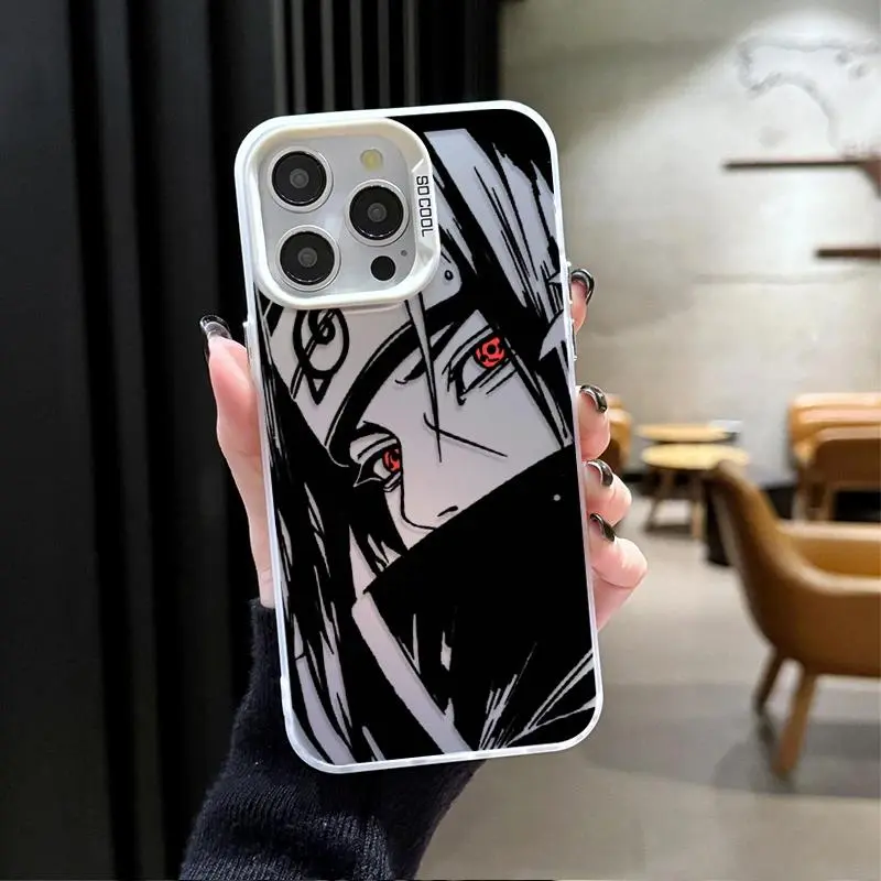 Anime Naruto Uchiha Itachi Sharingan Phone Case Compatible with iPhone 11 12 13 14 15 16 17 Air Pro Max X XR XS XS Max 7 8 Plus SE 2020 Shockproof Protective Cover