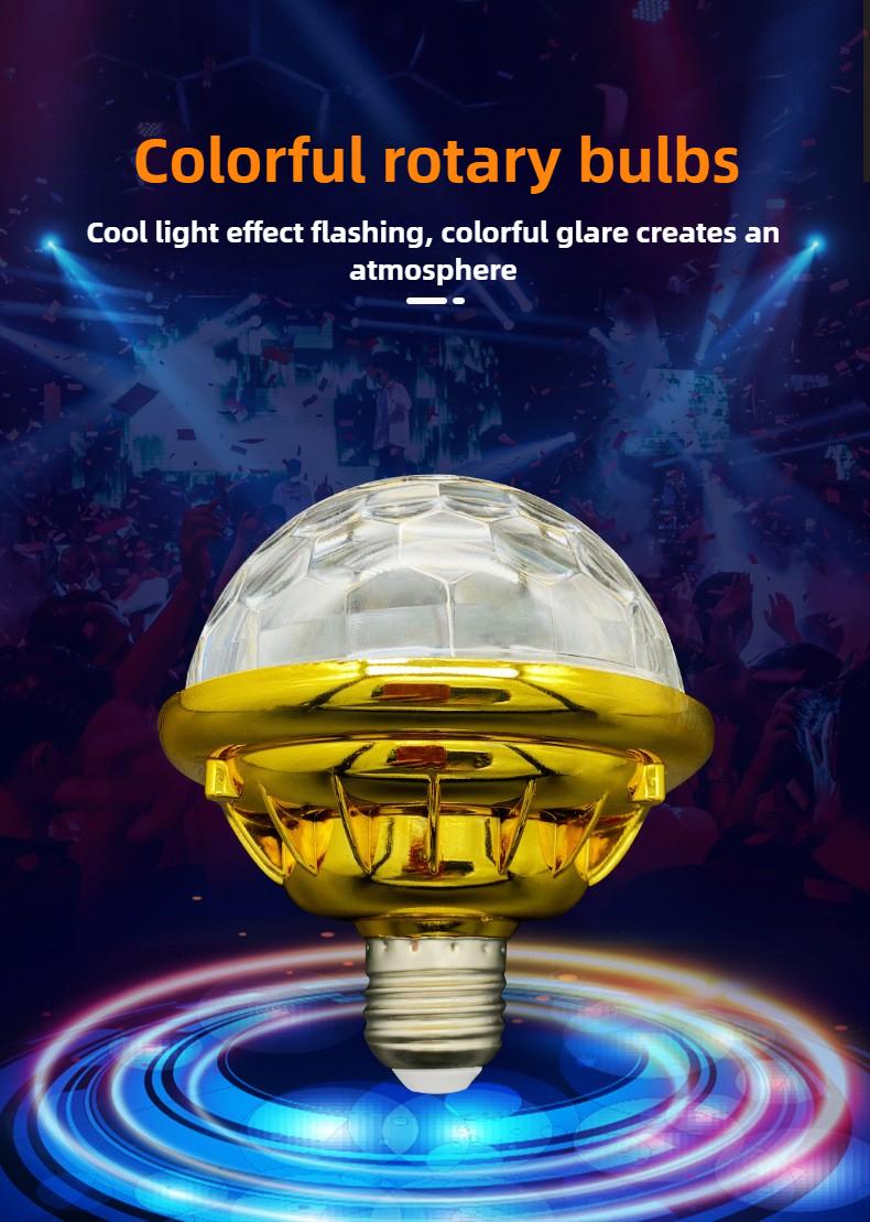 Indoor Atmosphere Light Colorful Golden Magic Ball - KTV Atmosphere Light Colorful Rotating Color Light Universal E27 Screw Mouth Light Bulb Flash Rotating Magic Ball Light,Christmas Indoor Ambient Light