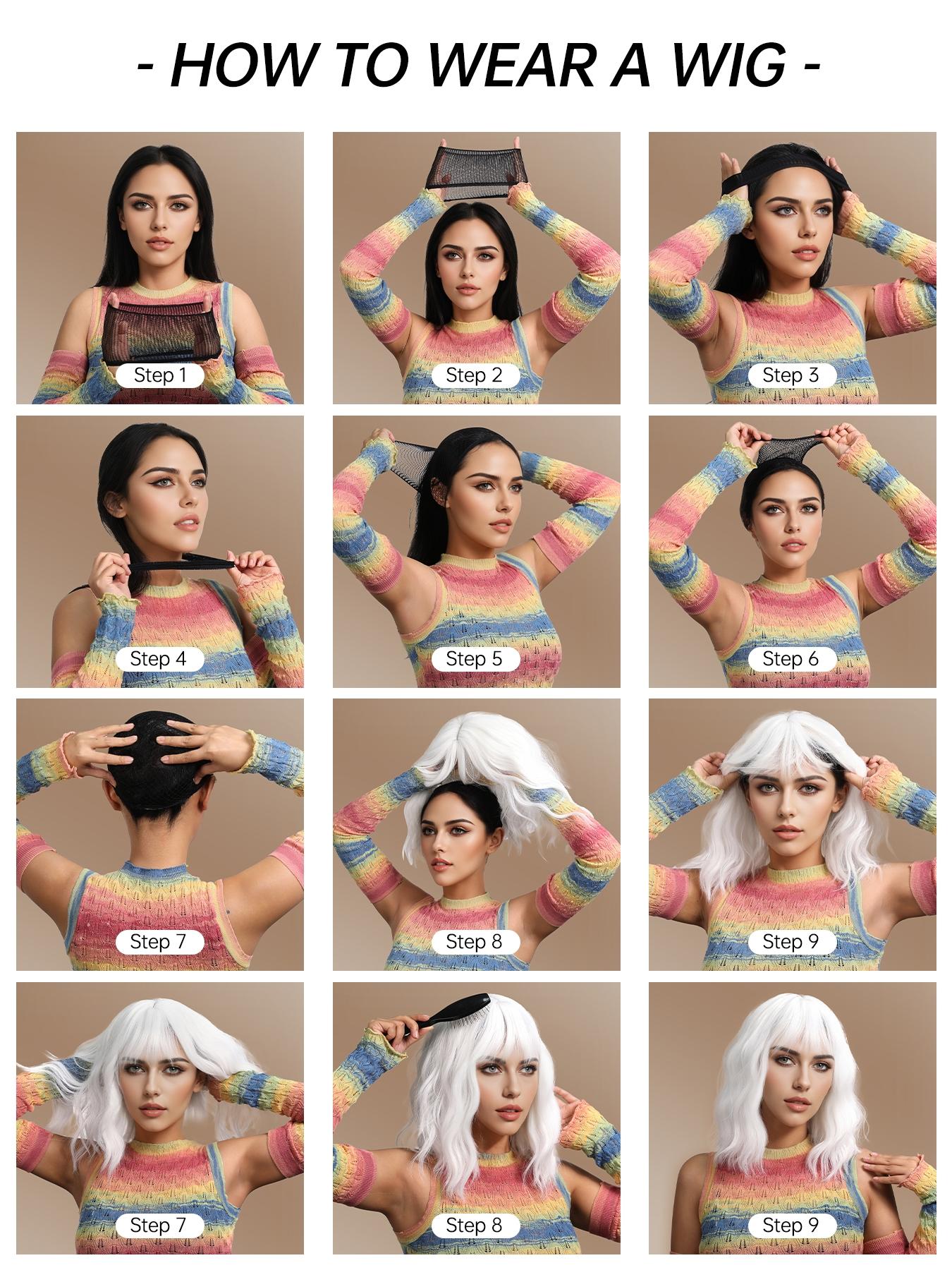 10 Inch Bob Wig Straight Hair Natural Breathable Fashion Cute, Festival, Short Wigs for All Seasons Synthetic Material Wigs