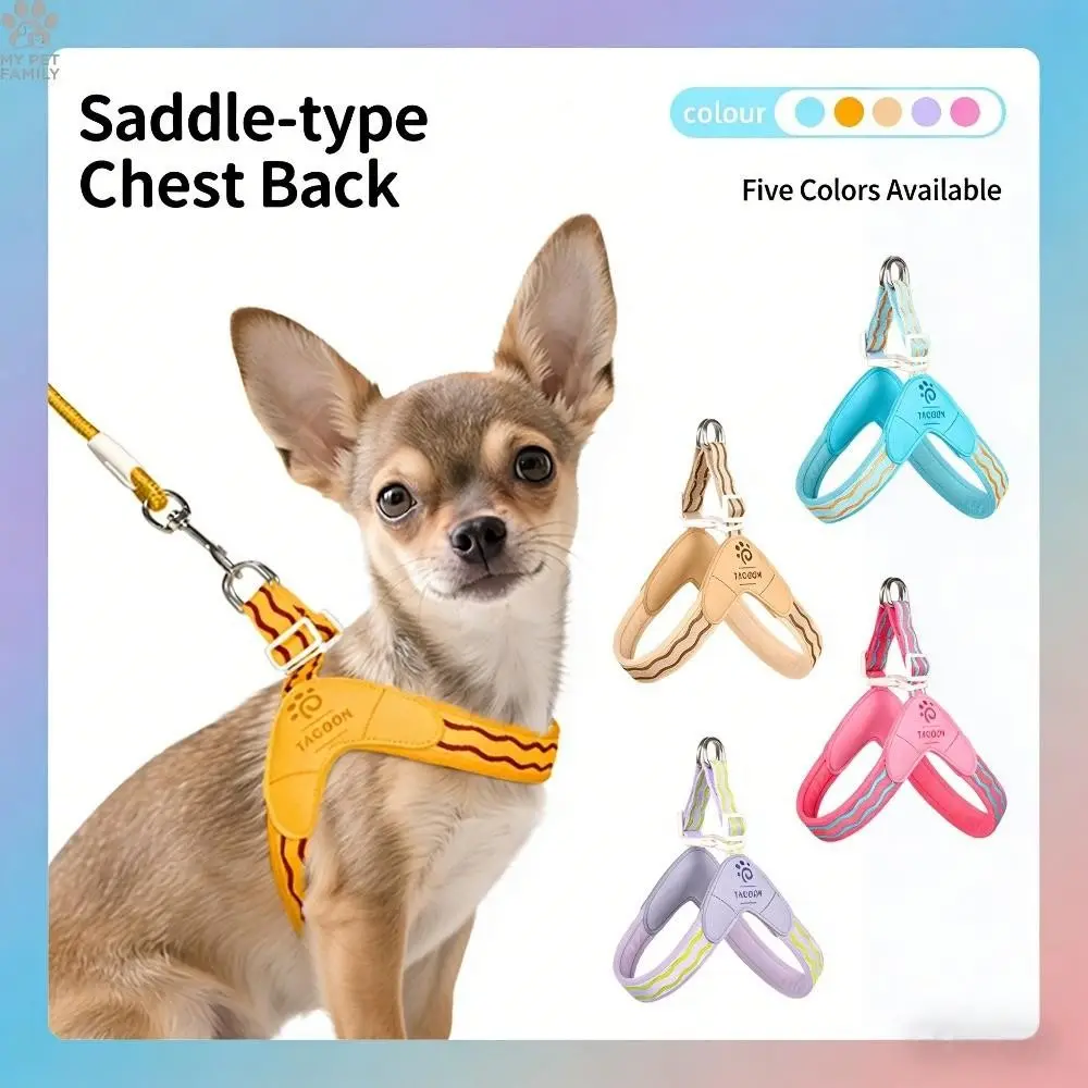 No Pull Dog Harness Set, Adjustable Breathable Vest Harness with Soft Foam Padding and Birdseye Mesh, Reflective Strips, Escape Resistant Pet Harness for Small Medium Dogs and Cats, Walking Training