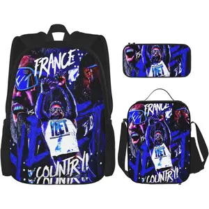 Jey USO Wrestler Backpack 3 Pieces Set With Lunch Box And Pencil Case Combination for Work/Sport/Picnic Beautiful Laptop Backpack Travel Daypack Stationery Bag