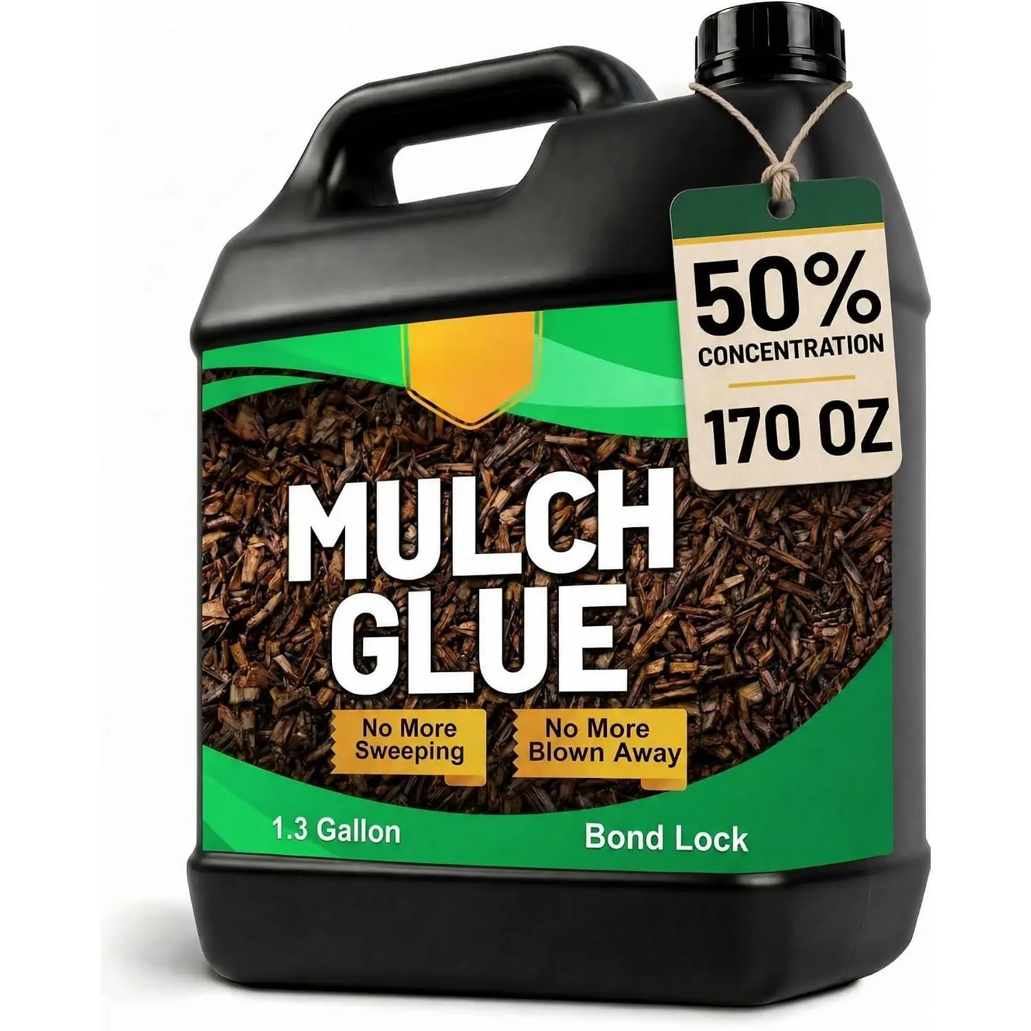 Mulch Glue for Landscaping: 1.3 Gallon Dry-Clear Mulch Glue, Concentrated Landscape Adhesive for Bark,  Chips, Pine Straw, Flower Beds and Yard Edging