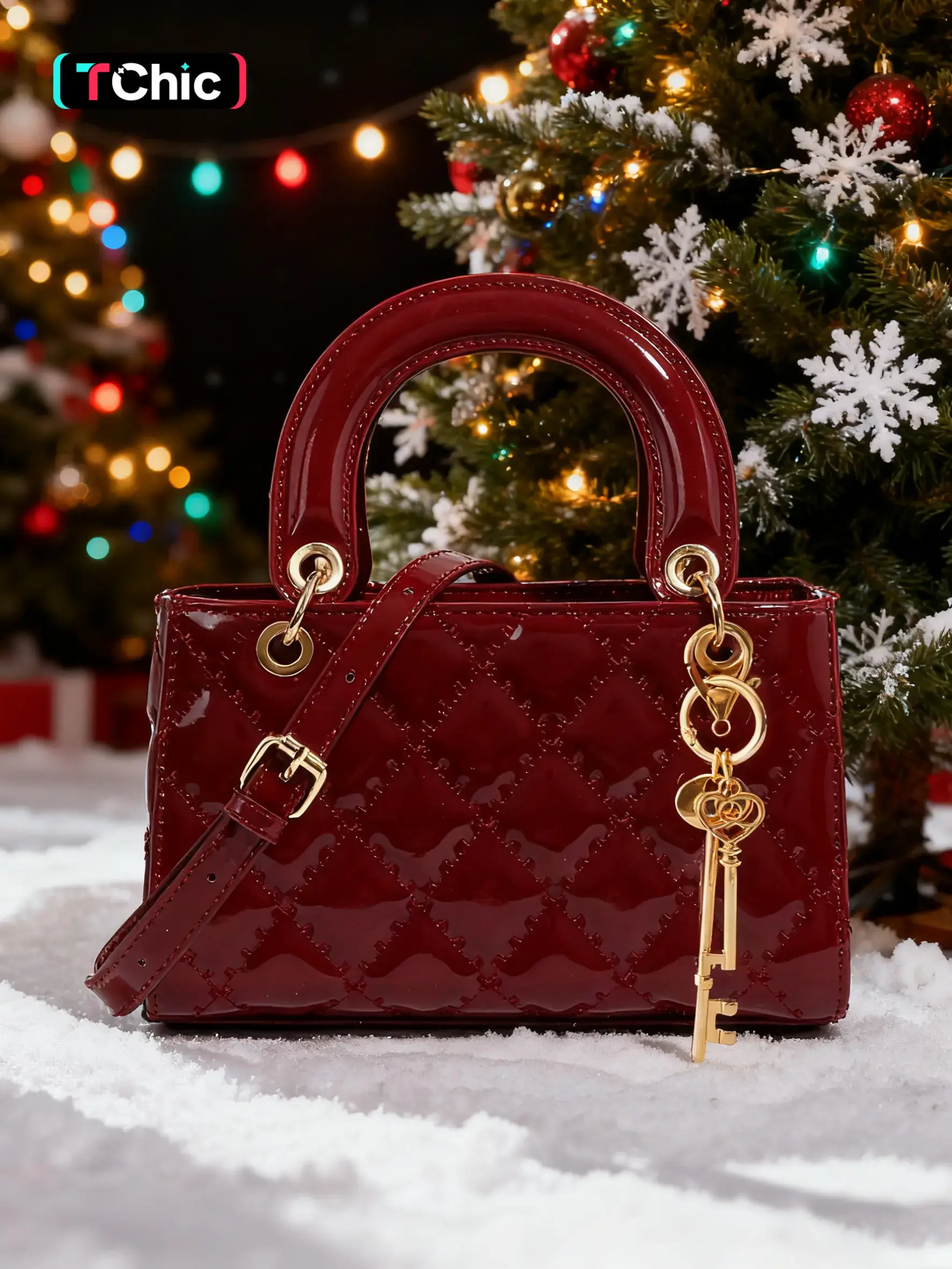 Women PU Leather Bag, Elegant Wine Crossbody Handbag, Versatile Summer New Painted Leather Clutch, Fashion Shoulder Sling Bag, Chic Crossbody Bag