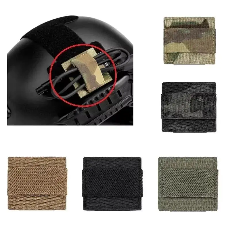 4-Pack Elastic Tactical Headset Wire Take-Up Reusable Straps, Hook & Loop Intercom Cord Organizer, Lightweight Helmet Cable Storage Fasteners for Airsoft, Tactical Outdoor Gear