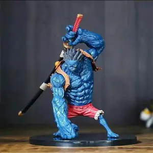One Piece Luffy Nightmare Figure, 18cm Anime Model, Blue Dream Luffy Holding Knife, Desktop Ornament, Gift Idea, Horror Three-Masted Ship, PVC Figure