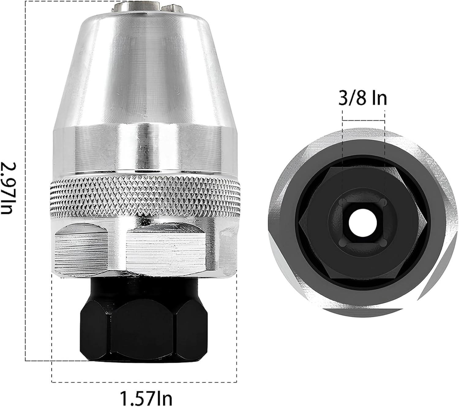 Broken Stud Remover, 3/8" Damaged Bolt and Stud Extractor Tool, Manifold Drive Stud Puller Fit 1/4" to 1/2" Rounded Studs for Broken, Damaged, Rounded Off, Painted, and Rusted Tight