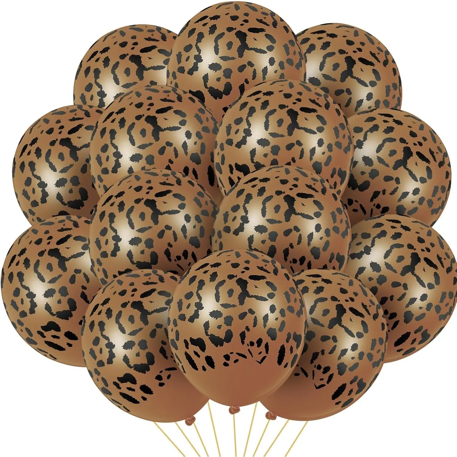 36 Pcs Cheetah Balloons Leopard Print Balloons 12 Inch Spots Latex Leopard Jungle Animal Decorations for Cheetah Zoo Theme Birthday Party Supplies (Dark Brown)