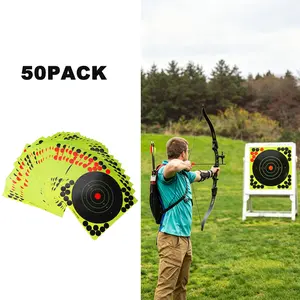 8 Inch Self Adhesive Shooting Target Stickers, Non-splatter effect Paper Targets for Pistol Rifle Airsoft BB Gun , Archery Bow Practice Range Training Target Sheets Bullseye Target Decals