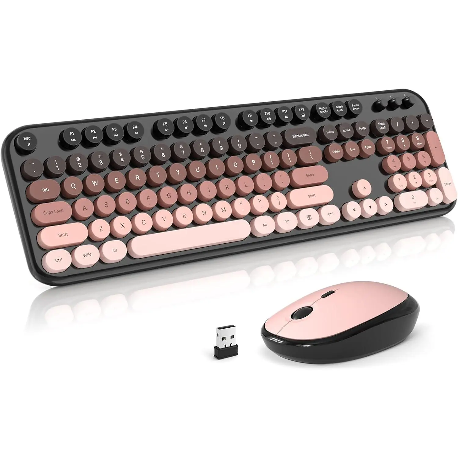 Keyboard and  Combo, Typewriter Full Size Retro Keyboard with Number Pad,  Design for Windows 7 8 10 11 count Laptop Desktop,  and Office Use