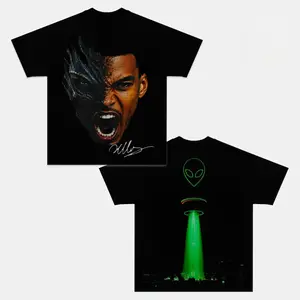 [ 🎉 100% Cotton] Wembanyama Alien Face Graphic Tee, Vintage Basketball Star T-Shirt, No. 1 Tall Phenom Fan Merch, Double Sided UFO Beam Tee, Space Alien Hoops Shirt, Basketball Lover Gift, Streetwear Unisex Cotton T-Shirt