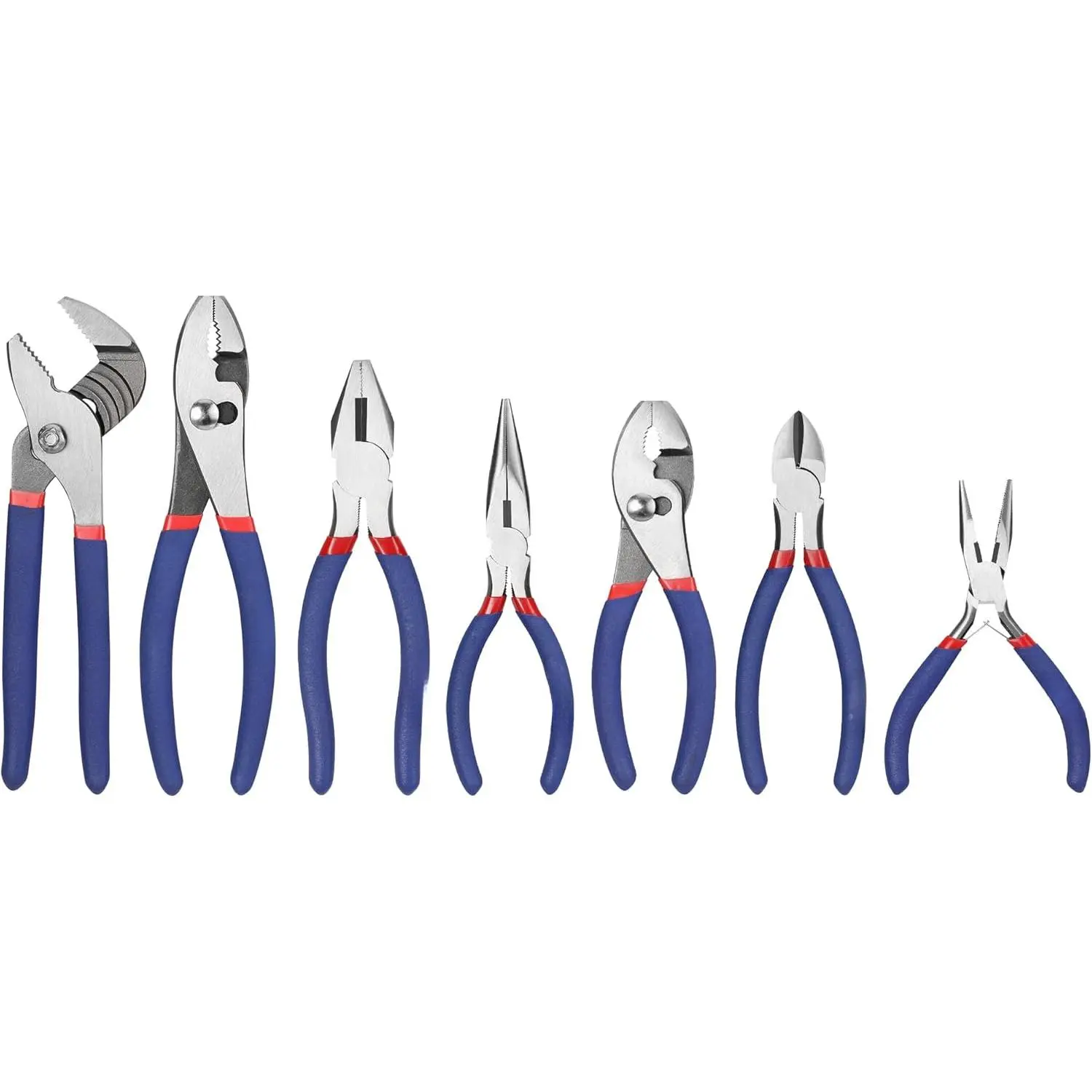 7-piece Pliers Set with Groove Joint, Long Nose, Slip Joint, Linesman, and Diagonal Pliers  DIY & Home Use