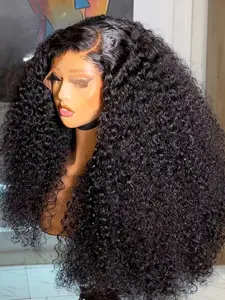 Soft 26-Inch Long Front Lace Wig, 180% Density Curly Baby Hair, Pre-Styled No Glue, Heat Resistant, Natural Hairline, All Seasons
