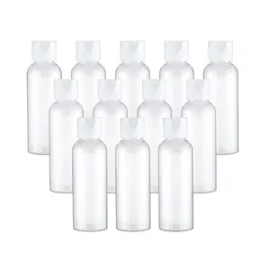 Plastic Travel Bottles, Clear 3.4oz/100ml Empty Lotion Bottle Small Squeeze Bottle Containers with Flip Cap for Shampoo Conditioner Toiletries