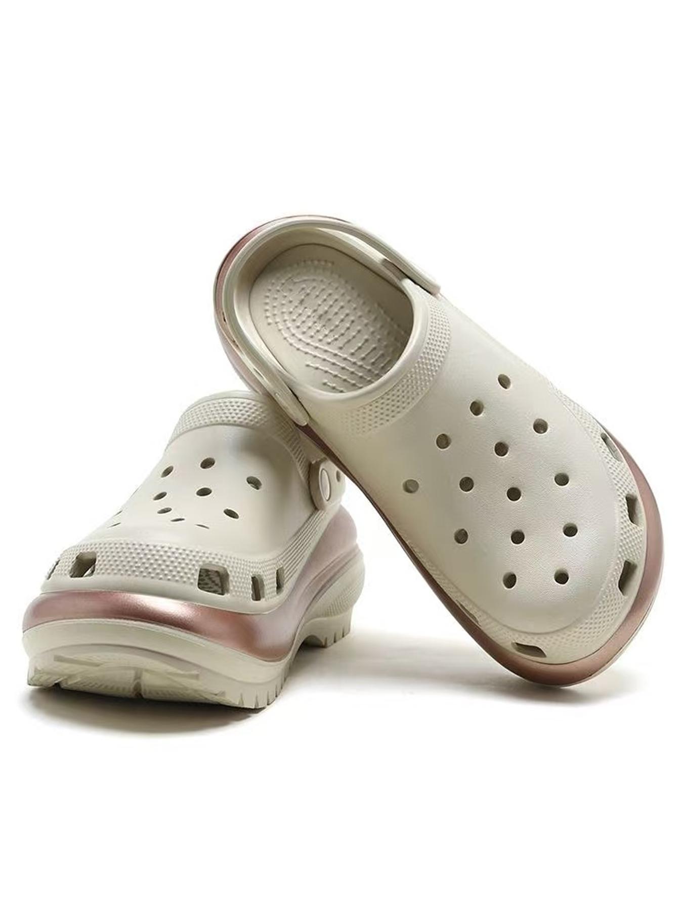 Sporty Unisex's Solid Color Hollow Out Design Clogs, Sport Breathable Comfortable Non-slip Clogs, Fashionable Shoes for Outdoor Sports