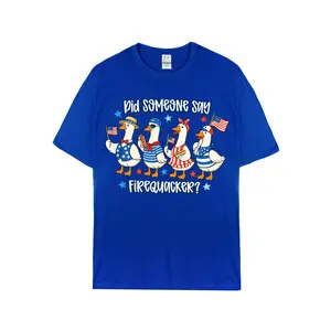 Funny 4th of July Duck T-Shirt | Did Someone Say Firequacker? Patriotic USA Tee