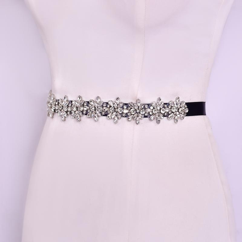 Elegant Silvery Rhinestone Bridal Belt - Adjustable, Sparkling Waist Accessory for Evening Gowns & Weddings  Bling Ceremony Party Decoration