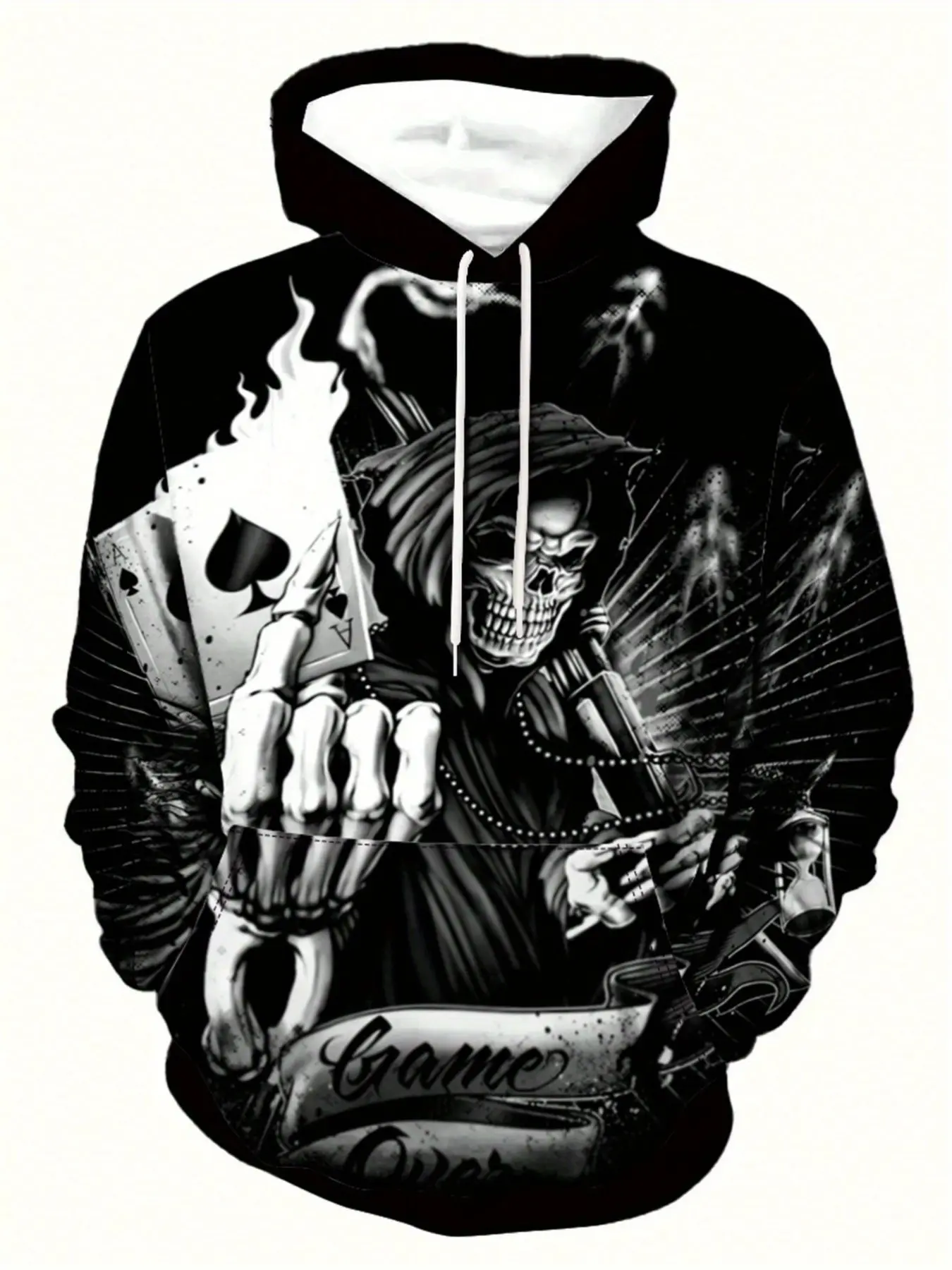 3D Skull Floral Pattern Hoodie, Unisex Trendy Print Jacket, Fashion Top, Casual Streetwear, Perfect for Daily Wear
