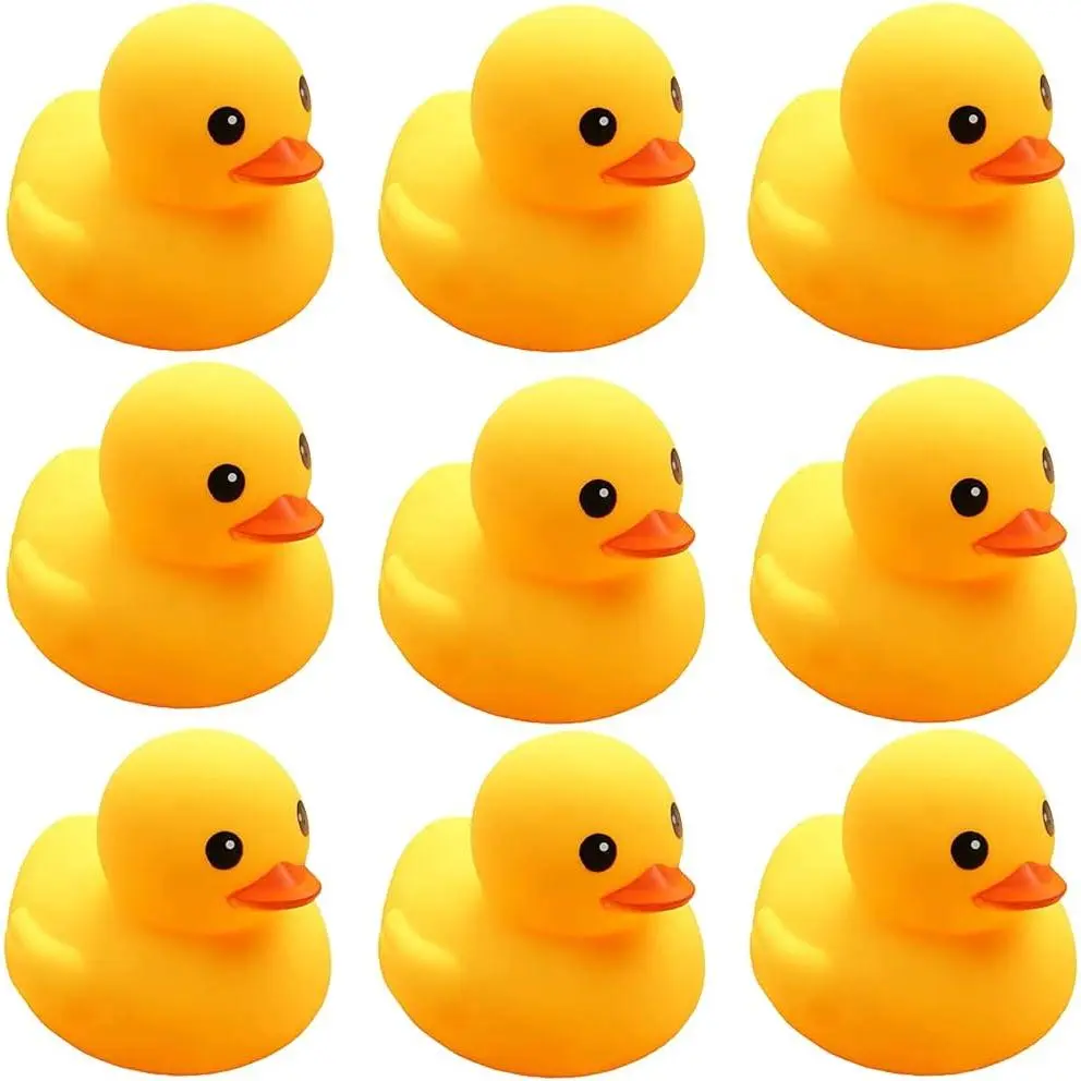 Yellow Rubber Ducks, 10pcs Preschool Bath Toys Bathtub Floating Squeaky Duckies Gift  Baby Shower Infants Kids Toddler Party Decoration