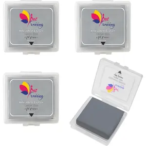 4 Pack Large Size Grey Kneadable Erasers for Artists Drawing & Sketching