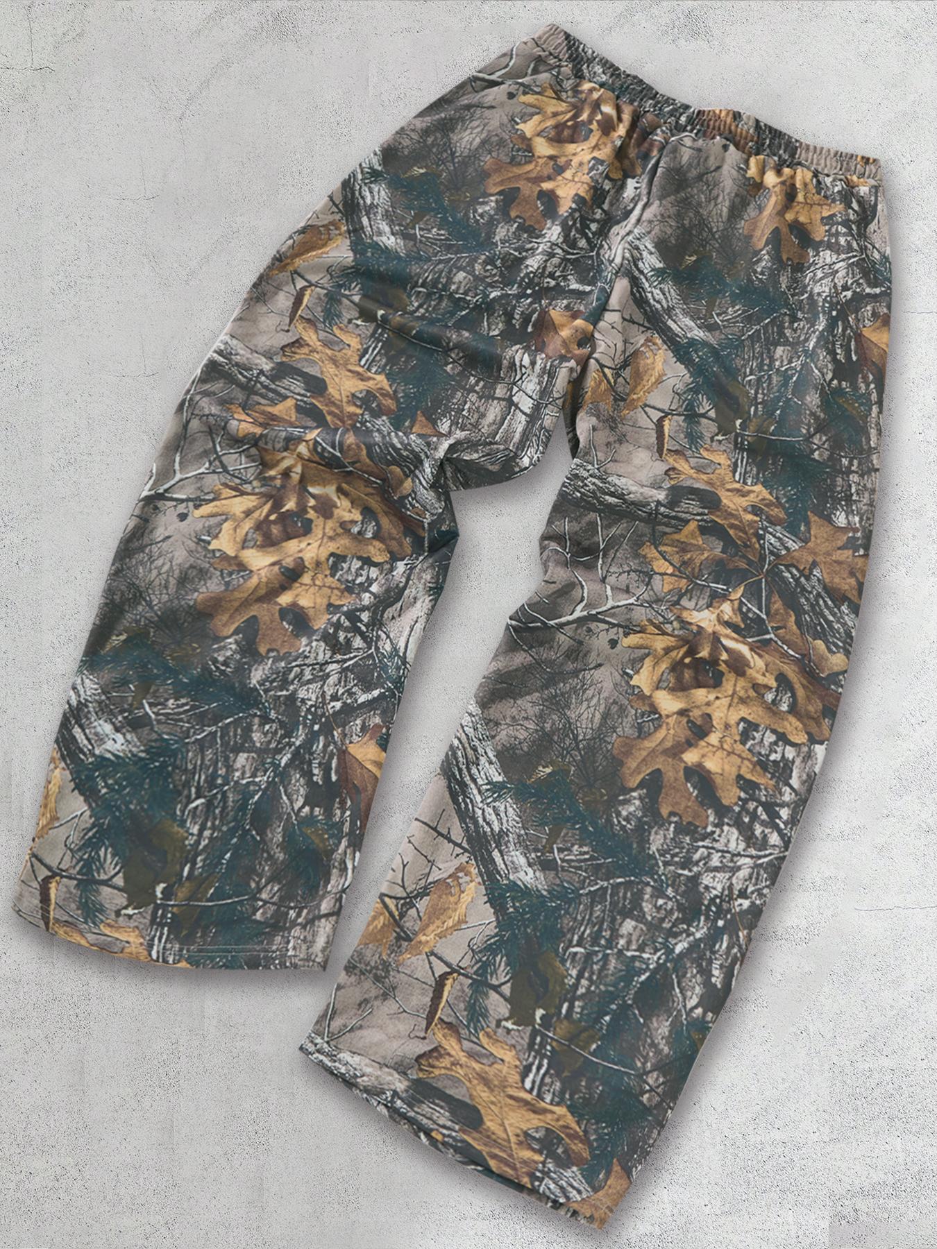 Men's Plants Print Drawstring Waist Sweatpants, Regular Fit Casual Comfy Pants for Daily Outdoor Wear, Men's Trousers for All Seasons, Pants for Men