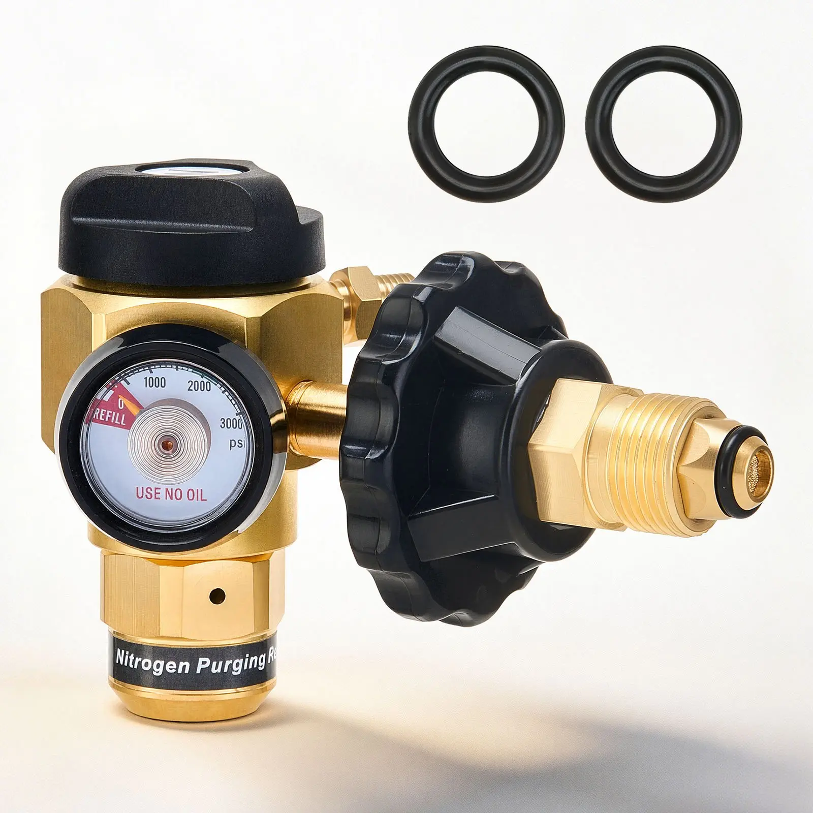【DealsForYouDays】VEVOR Nitrogen Purging Regulator, Nitrogen Purge Control Valve with 650PSI Test Pressure, 4-Position Flow Control (TST/PRG/BRZ/OFF) for Brazing, Pipeline Purging, Leak Checking & Pressure Testing