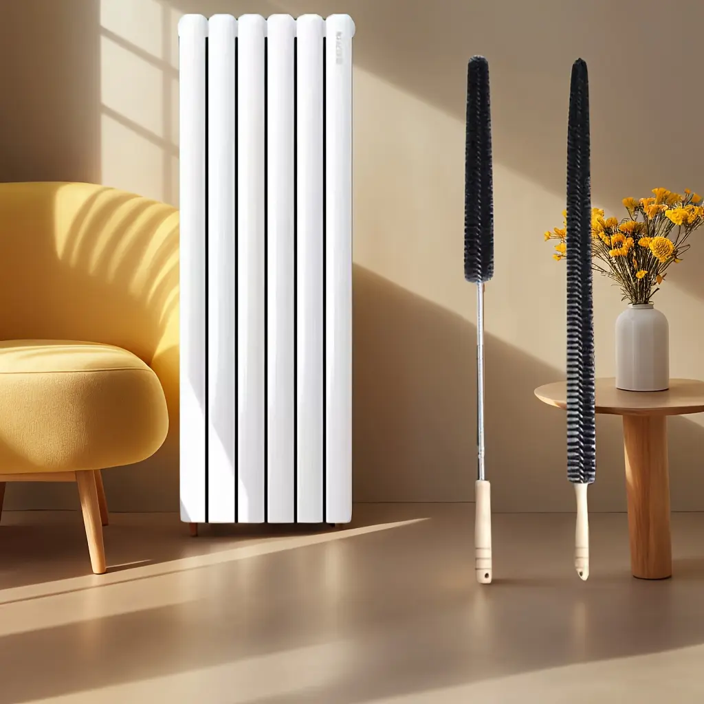 Multifunctional Radiator Cleaning Brush, 1 Count Handheld Cleaning Brush with Wooden Handle, Household Cleaning Tool for Kitchen Living Room Bedroom, Cleaning Supplies
