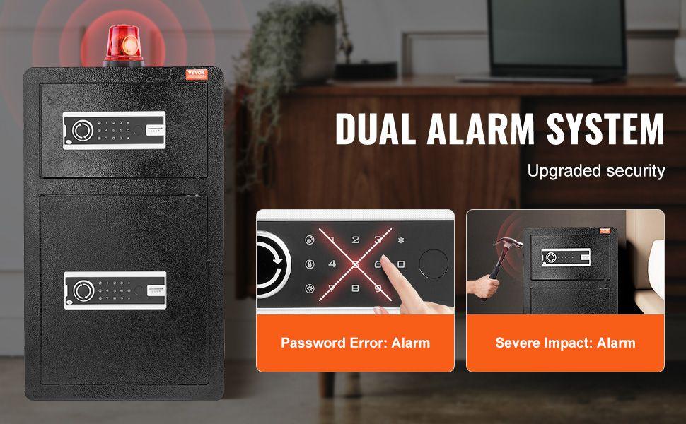 VEVOR Double Door 4.5 cu.ft Safe Box with Key Lock Password Fireproof Bag Black,organize cash, passports, jewelry, gold, watches and documents