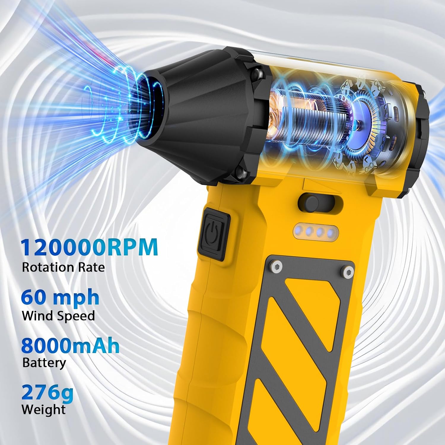 Compressed Air - Electric Air Duster, 60mph Wind Stepless Speed Canned ...