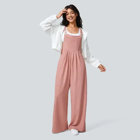 Halara Pockets Waffle Casual Overalls