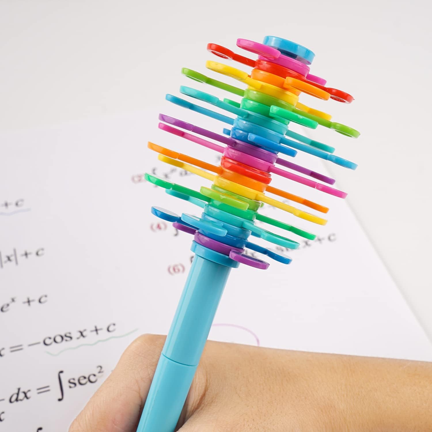 3 count Fidget Ballpoint Pen,Decompression, Multifunction Writing, Multi Colored Pens for Office Desk Toys, Novelty Gifts for   Students (Rainbow blue)