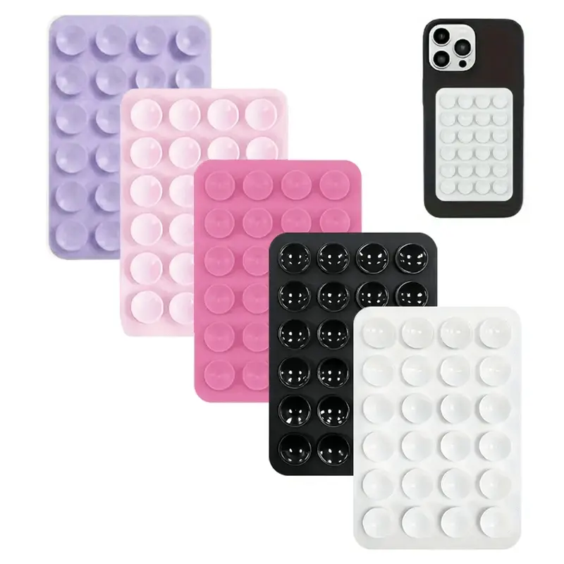 5 Pack Simple Silicone Suction Cup Phone Holder for Smartphones Anti Slip Sticky Grip Hands Free Viewing Video Calls Gaming Car Dashboard Bedside Use Portable Multi Function Suction Cup Ideal Gift for Friends Perfect Small Holiday Gift Mobile Phone Holder